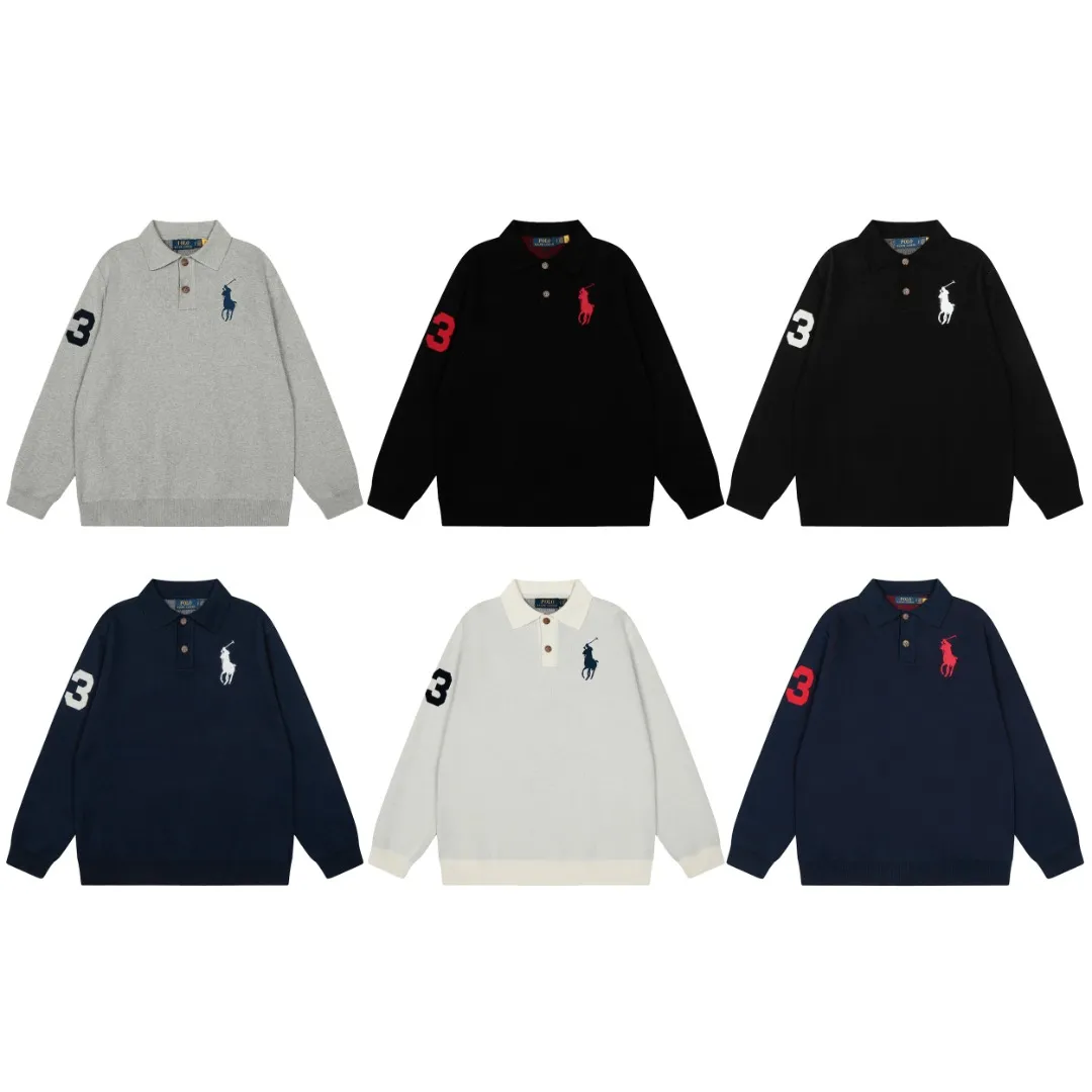P250 Top quality" Style number: DS164# (not off the shelves all year round) [Ralph Lauren autumn and winter Malaysia embroidered logo knitted POLO lapel sweater] ✅Ralph Lauren Ralph Lauren classic basic lapel POLO same style knitted autumn and winter sweater for men and women ✅Main supplier platform live broadcast Wholesale entity Replenish when out of stock Not off the shelf ✅ZP quality 1:1 version Scan the code to enter the GF website Counter quality ✅Detailed quality is the only one in Guangzhou Imported quality cotton yarn, 750g weight, focusing on high-end, cost-effective, good quality, needless to say, ✅The version is restored to the original order, the maximum size can be worn up to 190 pounds, loose, comfortable and stress-free, ✅The upper body is simple and easy to match, a must-have for male gods. Good-looking clothes are never picky. A must-have in couples' wardrobes. Size: S-XL. Color: Milk white, gray, black and white, black and red, navy white label, navy red label